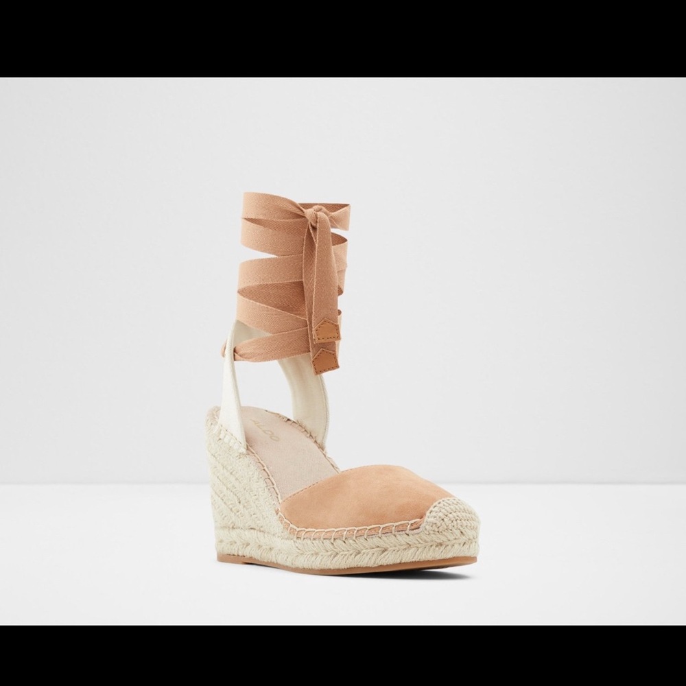 Aldo Beige Espadrille Wedge Sandals